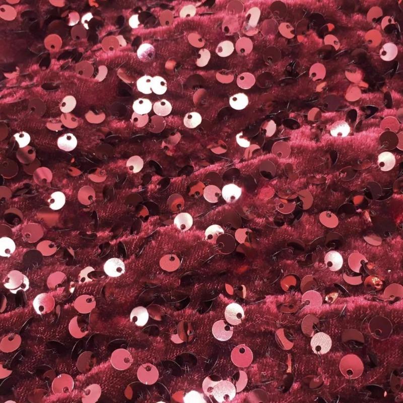 Evening Gowns Encrypt Shining 5mm Sequin Fabric Stretch Velvet Fabrics For DIY Wedding Elegant Party Dresses handmade DIY, etc