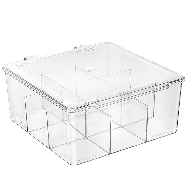 Clear Storage Organizer for Nail Polish with Flip Top, Ideal for Lipstick, Perfume, Essence, 9-Compartment Cosmetic Jewelry Box