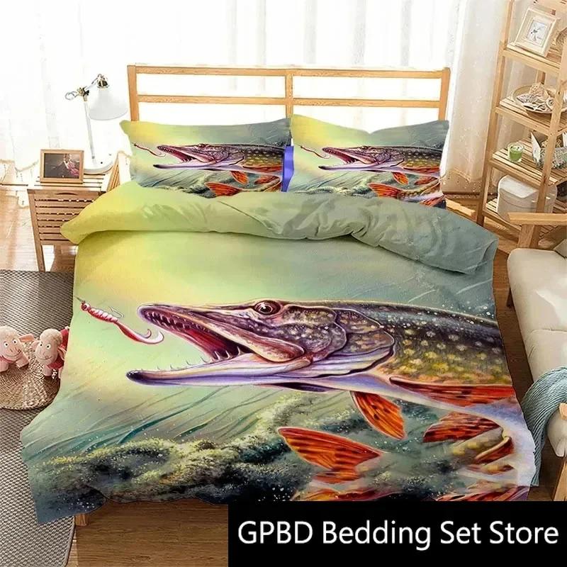 3D Print Carp Hunter Art Bedding Set Double Twin King Duvet Cover Comforter Pillowcase Boys Girls Adults Bedroom