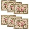 French Luxury Rococo Floral Plant Heat Resistant Washable Table Placemats Kitchen Dining Decor 4 Piece Set