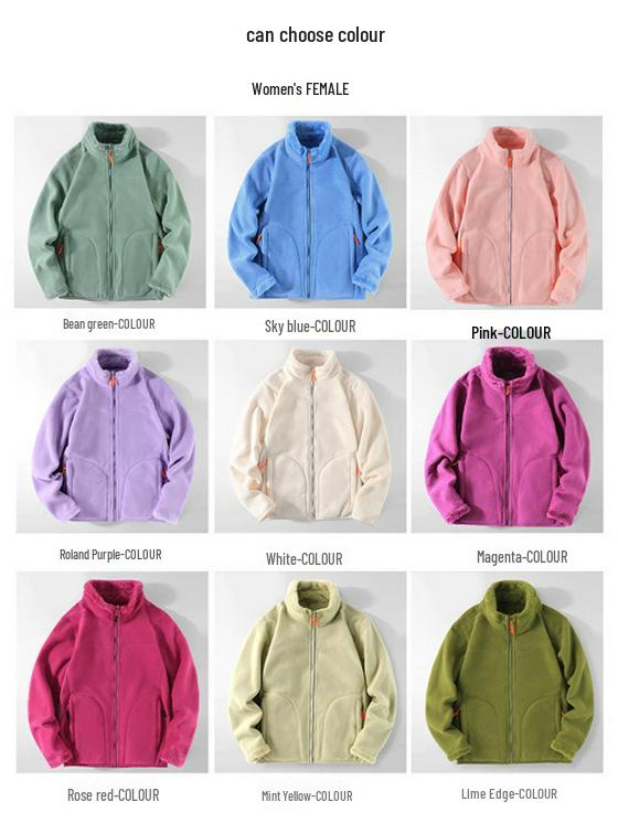 Boys and Women's Double-Sided Coral Fleece Jacket - Warm, Thickened Autumn/Winter Cardigan for Outdoor Use