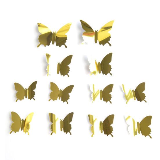 12Pcs PVC Butterfly 3D Mirror Removable Wall Sticker Decal DIY Art Home Decor