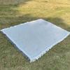 Linen Tablecloth with Tassel Large Size Camping Ground Cloth Outdoor Picnic Mat  Sand Proof