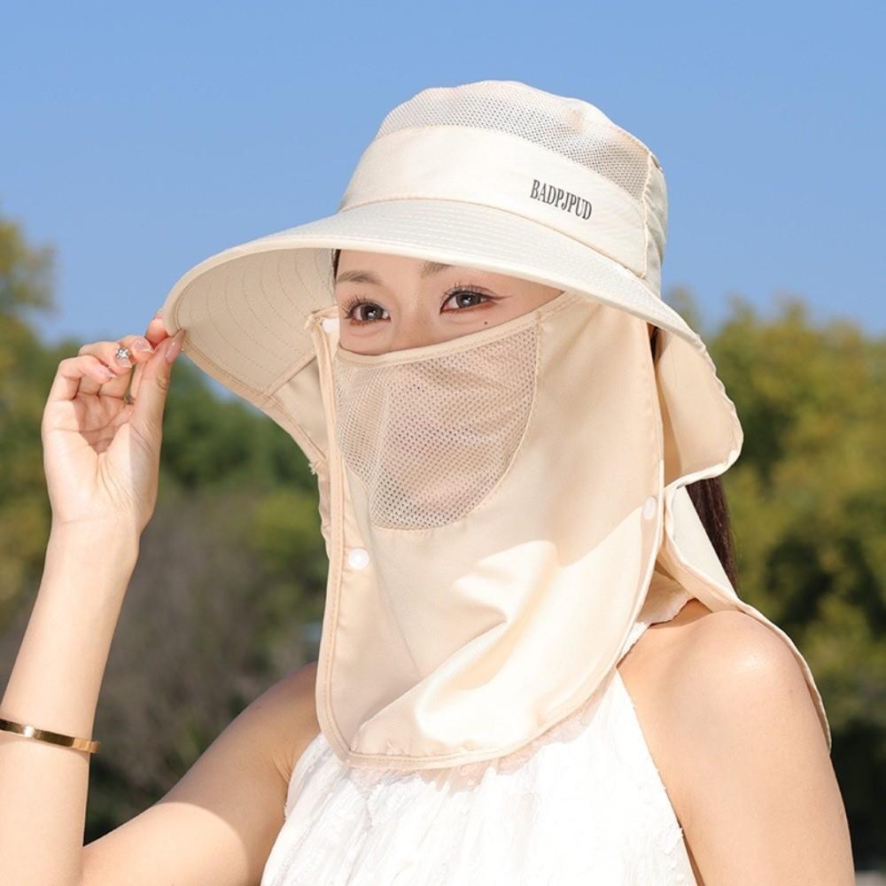 Breathable Mesh Fishing Hat Sunscreen Bucket Hats Casual Tea-picking Hat Summer