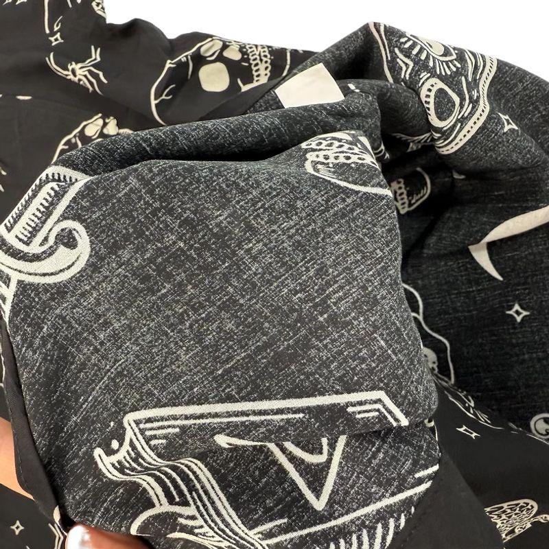 European and American Single Men's Summer Short sleeve Shirts American Casual Lightweight Breathable Couple Personality Print Shirt