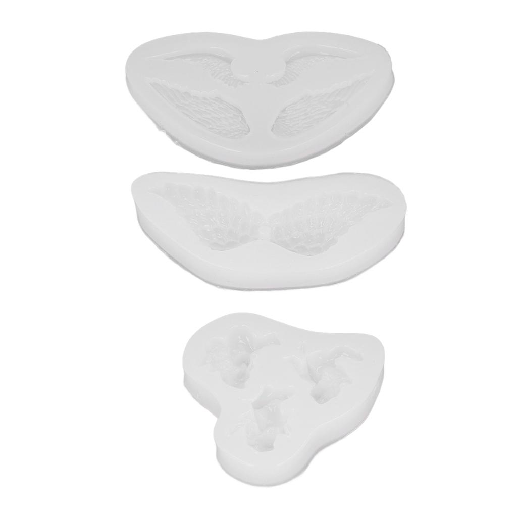 3 Moules en Silicone Forme d'Ange Souple Réutilisable Moule en Silicone Transparent pour Pendentif DIY
