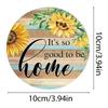Christmas 6 Pieces Vintage Sunflower Drink With Holder Absorbent Sunflower Wood Drink Thank You Gifts Plates Mats Table Round
