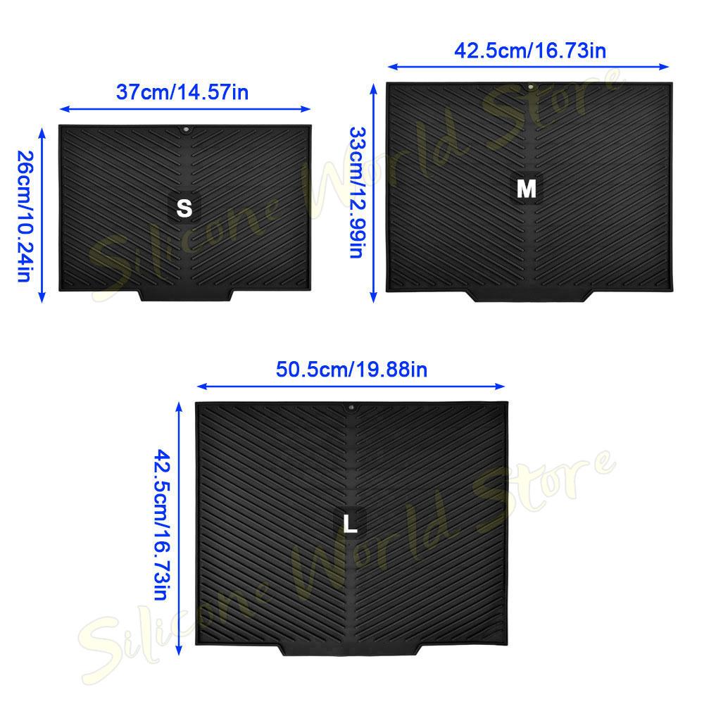 SW L/M/S Silicone Drain Pad Slope Draining Pads Kitchen Tableware Non-slip Mat Dish Drying Pad Heat-Resistant Pot Mats Coaster