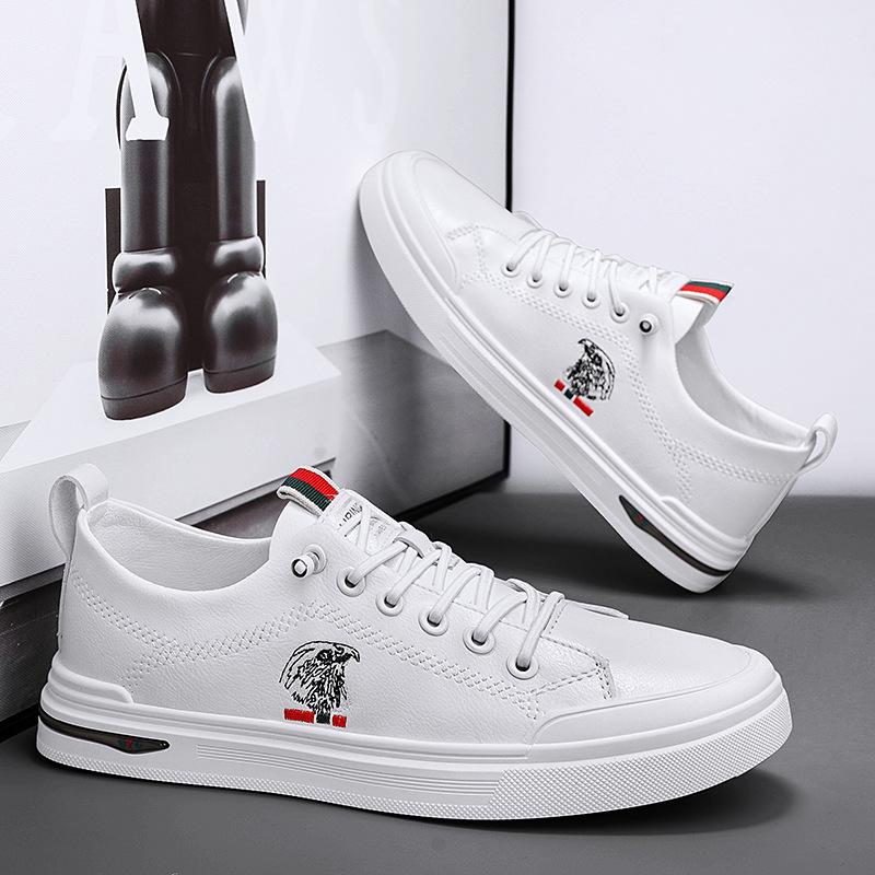 Weiße Board-Schuhe Herren 2025 neu schnürsenkellos lässig vielseitig Sport Trend Herrenschuhe flach Herrenschuhe weiß