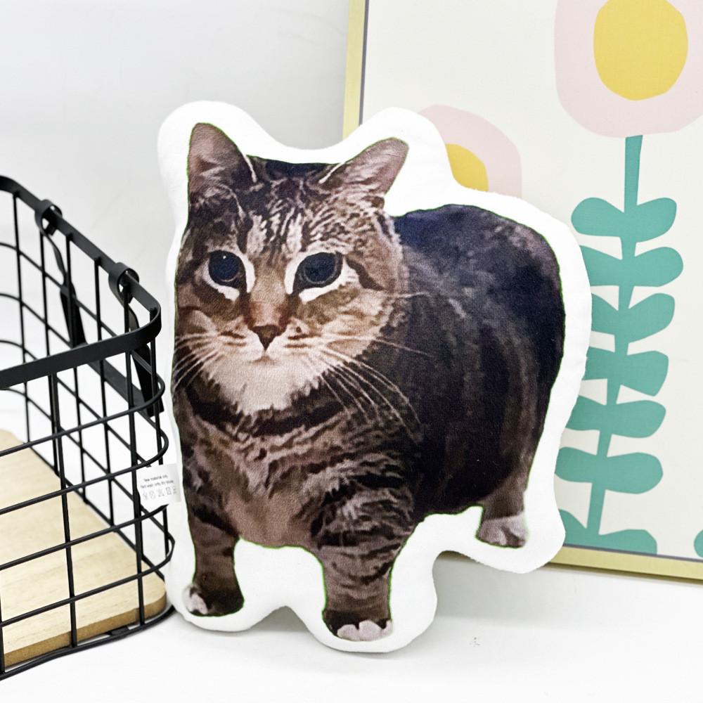 Shaped Cat Fluffy Plush Cushion Long Pile Material For Relaxing Giftgiving And