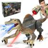This Upgraded Dinosaur Remote Control Toy Is Suitable for Children Aged Featuring a Lamp Tracking Automatic Spray Function and Realistic RC Driving