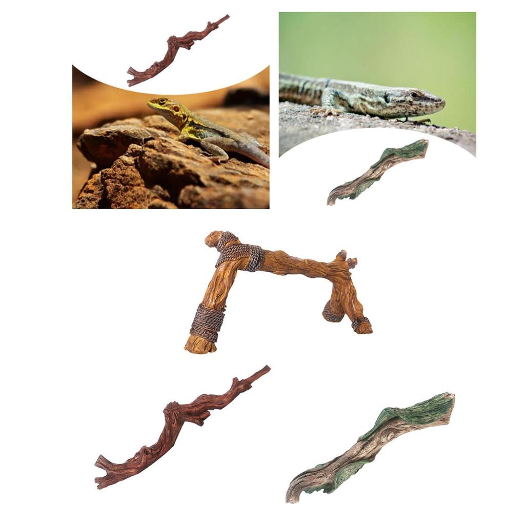 Reptile Corner Climbing Branch Landscape Decor Aquarium Play, Hide and Rest Fake Tank Accessories for Chameleon