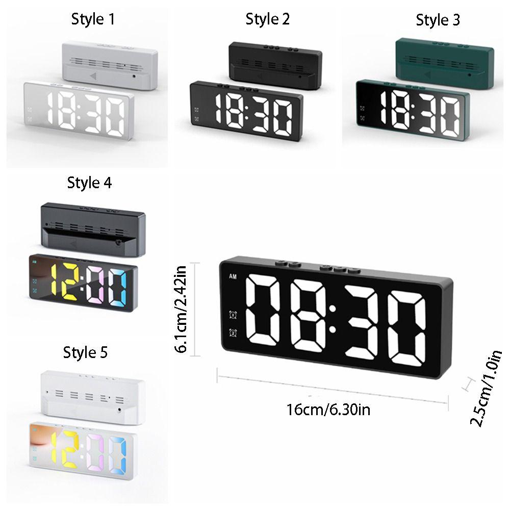 Digital Display Voice Control LED Alarm Clock Mute Wake-up Artifact Digital Clock Dual Alarms Student Clock Travel