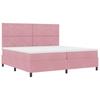Box Spring Bed with Headboard Pink 200 x 200 cm Velvet