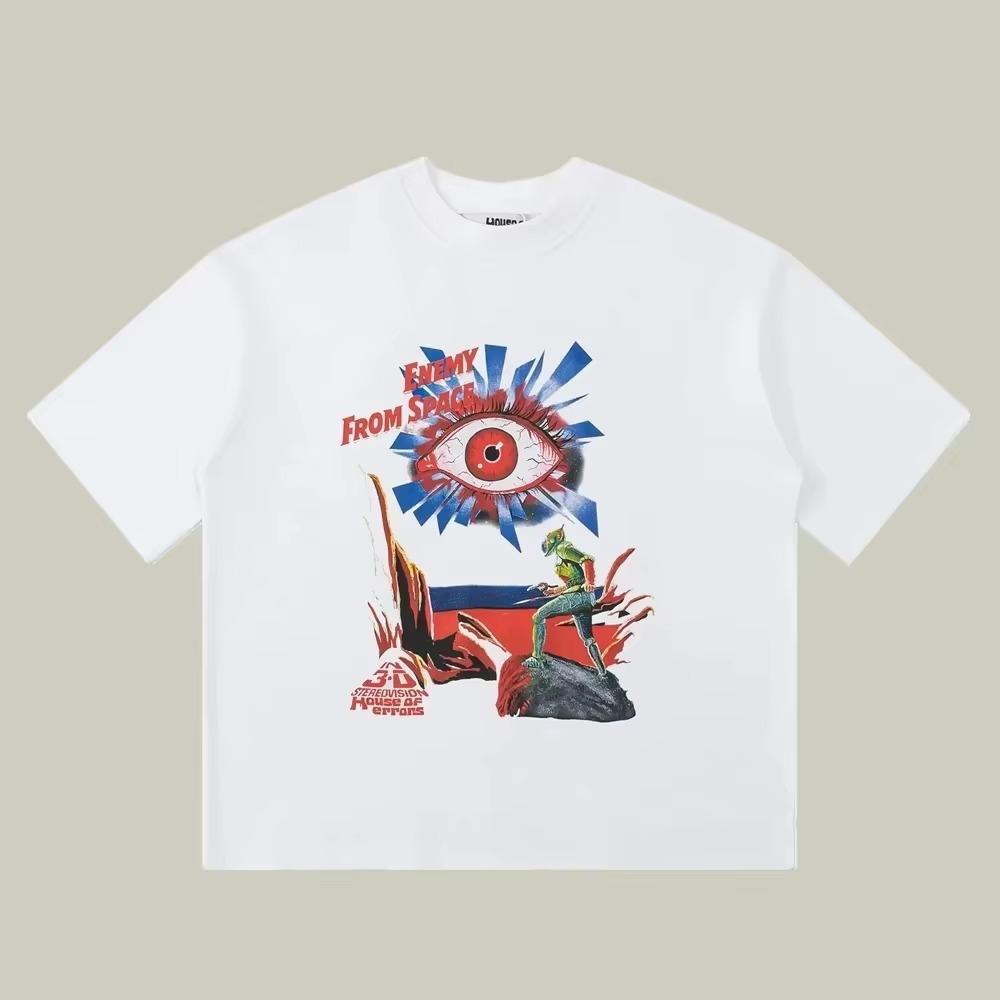 Oversized T Shirt Tops Tees For Men SAINT OF MICHAEL HOUSE OF ERRORS Streetwear Eyes Graphics Printed Vintage Clothing Loose Top