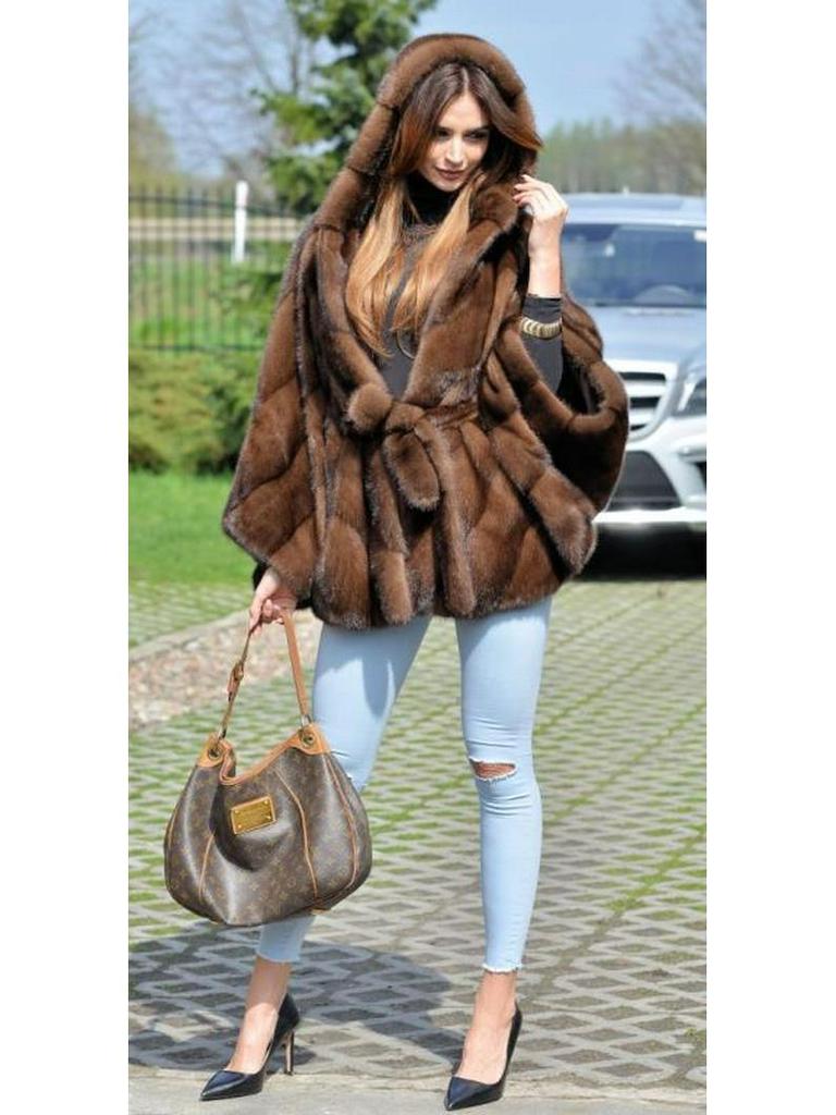 Dámský kabát z umělé norkové sametové kožešiny v evropském a americkém stylu - Nová podzimní/zimní módní bunda