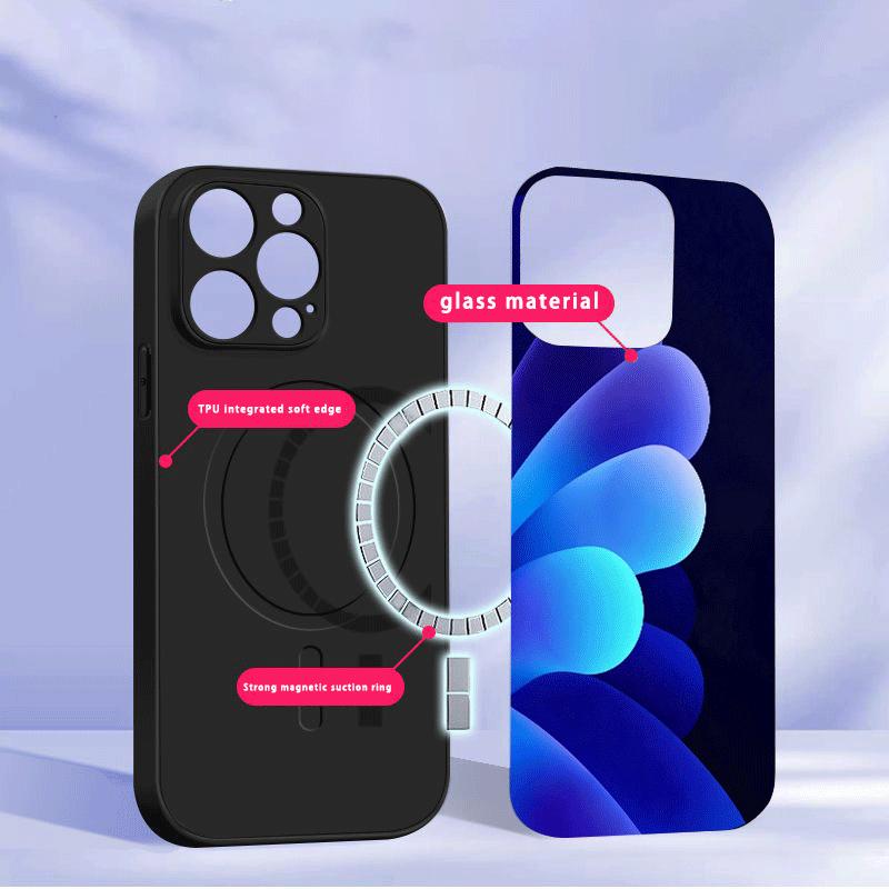 Small pebble flowers Suitable For iPhone 16E 17 Pro Max 15 Pro 14 13 Plus 12 mini 11 16 Air 17Pro magnetism Glass Phone Case