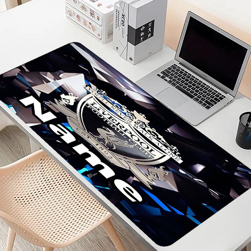 Custom Name Personalized Football team F.C Pattern Mousepad, Laptop PC Desk Mat, Decorative Desk Mat for Home Keyboard Pad Gift
