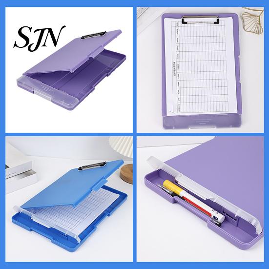 Sturdy Polypropylene Storage Folder Plastic Clipboard with And Pen Holder, Letter Size Slimcase Smooth Writing Surface Folder, Durable Portable