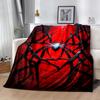 Black Spider On Red Background Flannel Blanket-Soft and Suitable for Sofas,Beds,Offices,Travel,All Seasons,Great Gift for Holidays and Birthdays.