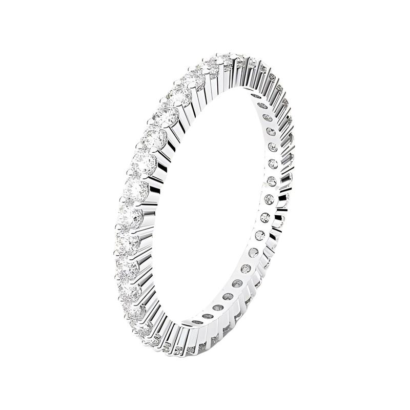 Swarovski Matrix Vittore Cut Design Gemstone Rhodium Plated Ring Unisex Couple Style Silver 5656299