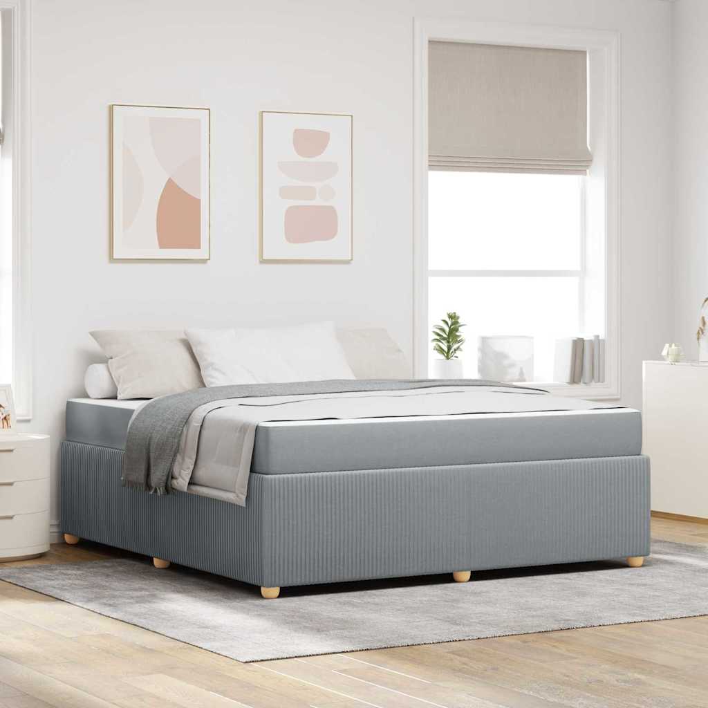 Bed Frame with Mattress Light Grey 180 X 200 Cm Fabric