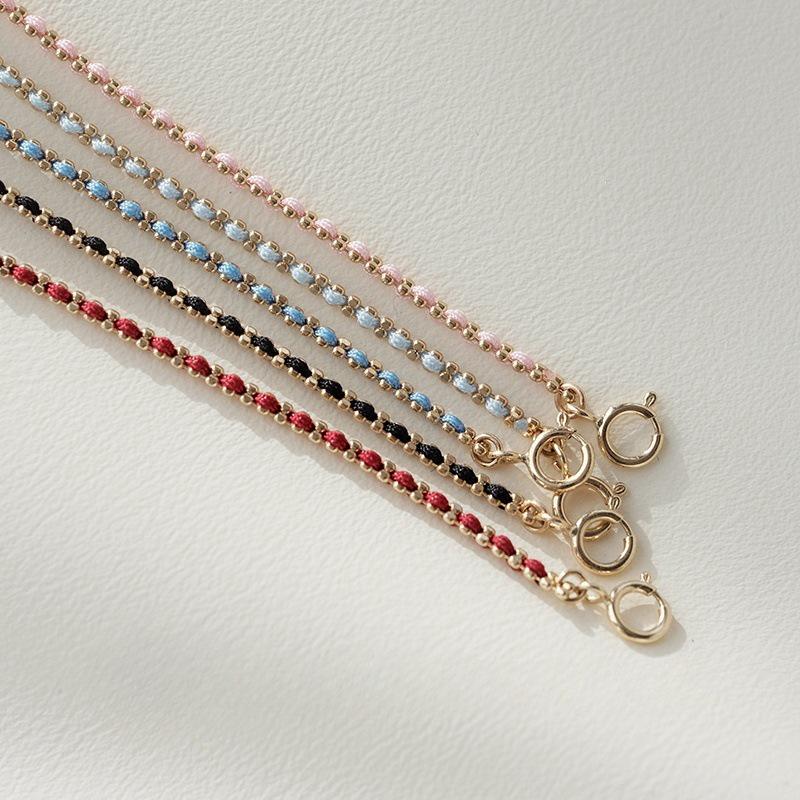 18K Gold-Plated S925 Silver Year of the Rat Red Rope Bracelet 925 Silver красный