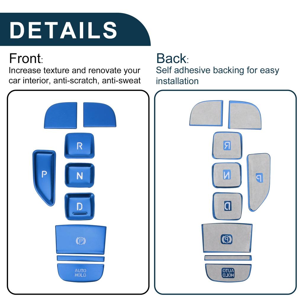 TUCKBOLD Gear Shift Panel Button Handbrake Parking Brake Sticker Console Interior Trim P AUTO HOLD Button Blue for Hyundai Tucson 2022 2023 Hybrid