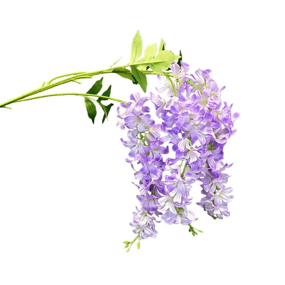 3-Pronged Artificial Faux Plants Purple Fake Blossom Bouquet  Wedding Decoration