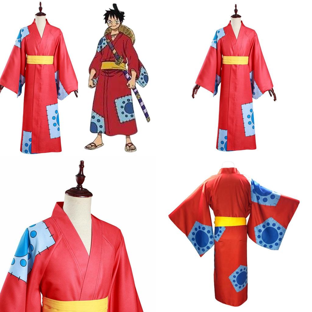 Traje de Cosplay de One Piece País de Wano Para Fans de Monkey D Luffy