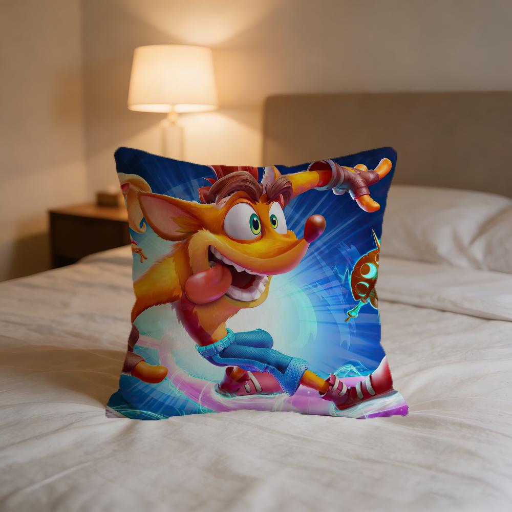 Cartoon Crashs B-Bandicoot Cushion Cover For Pillow Printing Sofa Decoration Home Car Room Coffee Shop Office Nordic Simplicity
