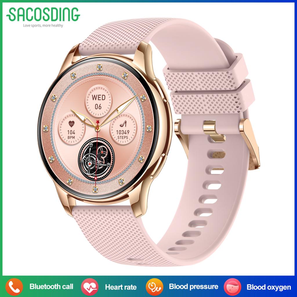 SACOSDING Smart Watches for Women(Answer/Make Call), Fitness Watch with Heart Rate/Sleep/Spo2 Monitor, Smartwatch for Android/iPhone