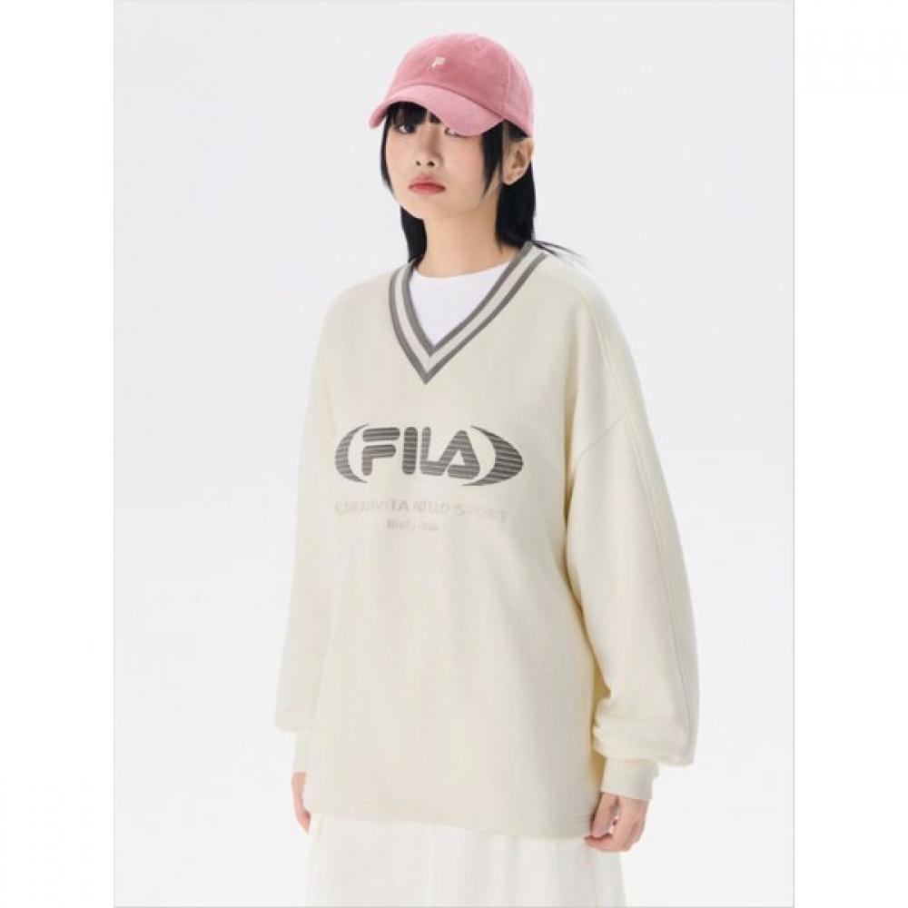 Fila V Neck Logo Sweatshirt 2 Type Choose 1 Fs2pog3151f