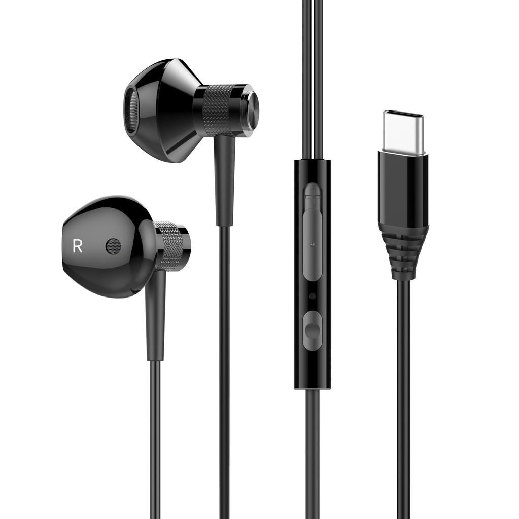 New mobile phone computer music earphones semi-in-ear metal wired e-sports heavy bass earplugs
