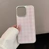 Gilt Gold Is Suitable for Apple 17promax Mobile Phone Case Iphone16 Pink Plaid Bow 13 Electroplated High-quality Mobile Phone Case