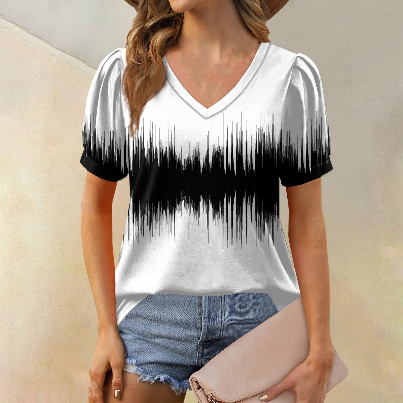 

Женская модная футболка с коротким рукавом и V-образным вырезом, с принтом в стиле пэчворк, с цветными блоками, свободная повседневная футболка XL белый