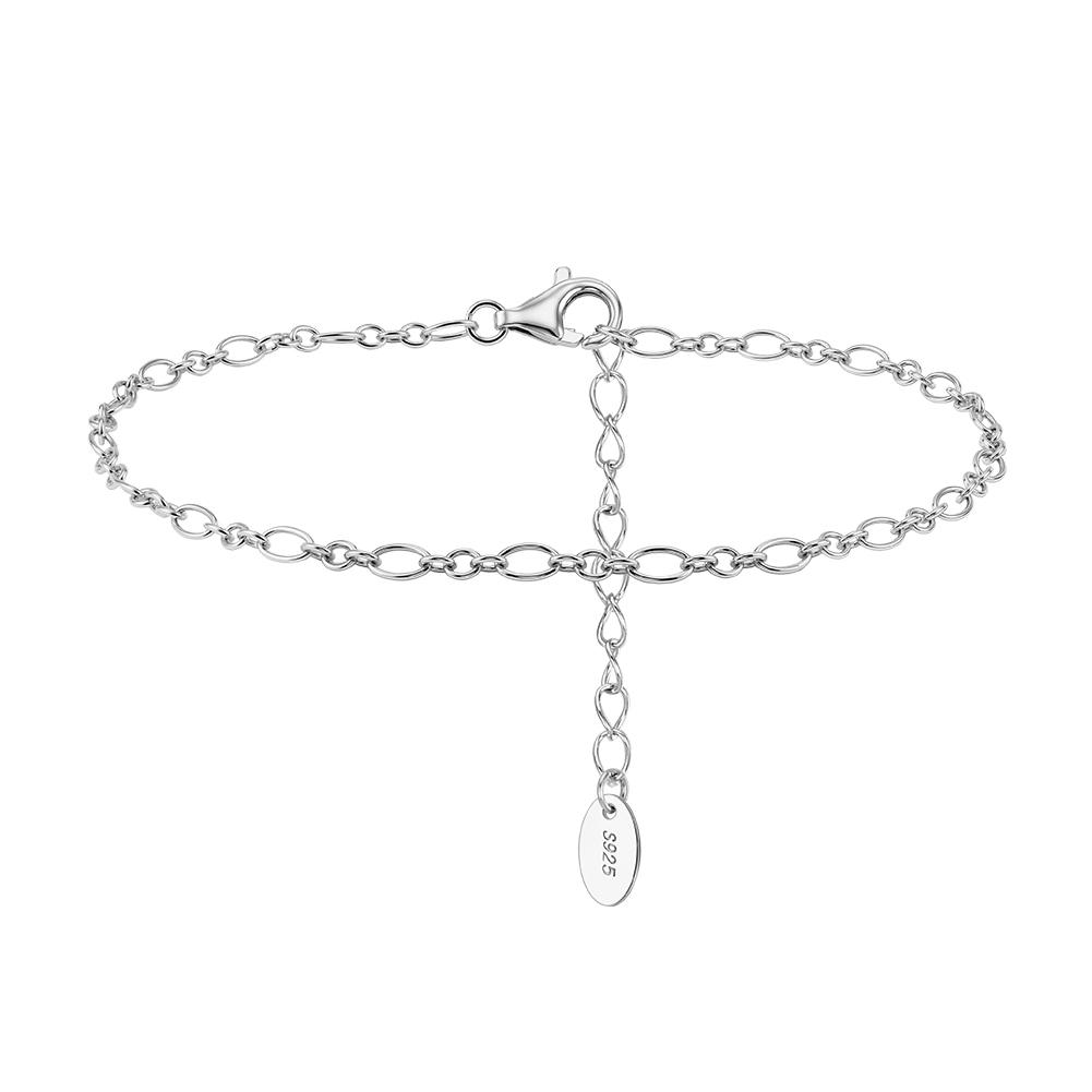 ORSA JEWELS 925 Sterling Silver Simple Rhombus Chain Bracelet for Women Fashion Daily Chain on Hand Party Jewelry SB222