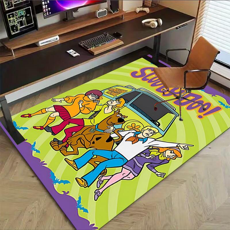 1pc Scoobydoo Mystery Night Carpet for Playroom Bedroom Living Room Sofa Home Decor,kids Game Area Rug Non-slip Floor Mat Y826112