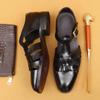 Retro Roman Sandals Men'S First-Layer Cowhide Business Casual Shoes Wear Cool Leather Shoes