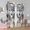2 db, 2D síknyomtatás Mintás Függönyök Farkasok Álomfonó Sokoldalú Tartós Poliészter (rúd nélkül) Lakásdekoráció Használat Nappaliba