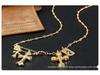High-End Rhinestone Double Cross Pendant Necklace with CH Chrome Hearts Design