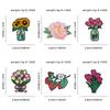 Peony flower brooch fresh and cute plant flower tulip metal badge friend gift decoration