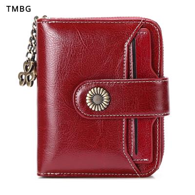 New Genuine Leather Short Women Wallet Girl Student Multi-card Holder Mini Change Pocket Anti Theft Brush Driver License Money Clip Lady Holiday Gifts