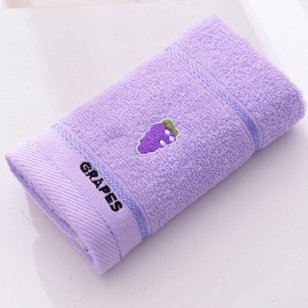Toallas faciales de algodón suave con estampado de frutas bordadas: absorbentes y de secado rápido, perfectas para el baño diario
