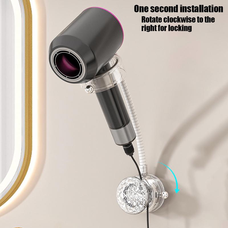 Suction Cup Lazy Hair Dryer Curling Wand Storage Rack Bathroom Toilet Punch-Free Bracket Straight Hair Storage Hair Dryer Rack