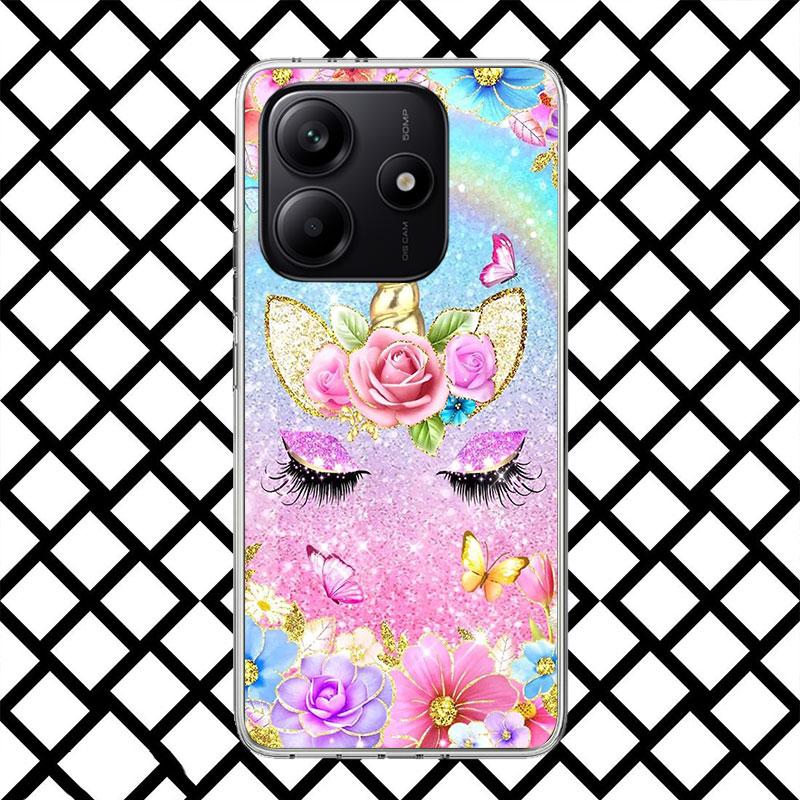 Pink Unicorn Rainbow Phone Case for Xiaomi Redmi Note 15 14 14S 13 12 12S 11 Pro Plus 11E 11T 11S 10S 5G Soft Cover Fundas Redmi