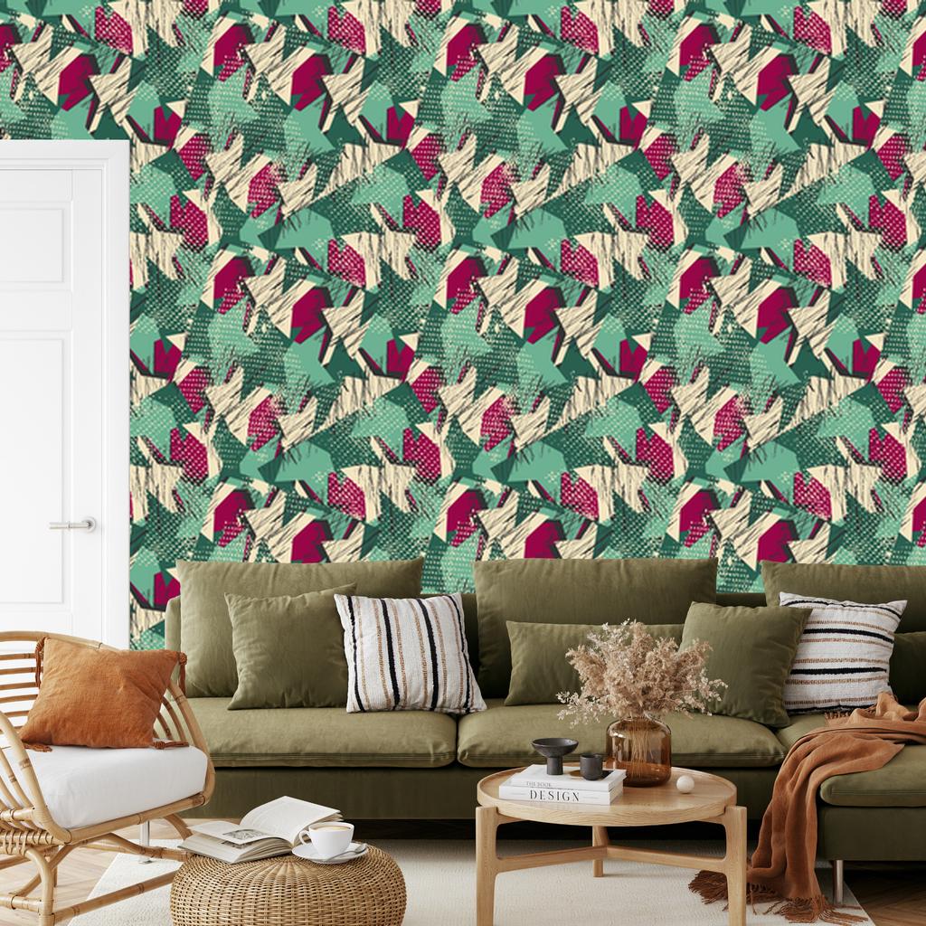 Green Graffiti Wallpaper for Living Room and Bedroom 50x1000
