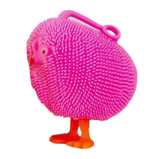 Brinquedo de Pintinho Fofo Brilhante Alívio de Estresse Bola de Fiapos LED Iluminada Brinquedo de Apertar Redução de Ansiedade Portátil Viagem Escola Escritório Brinquedo Fidget