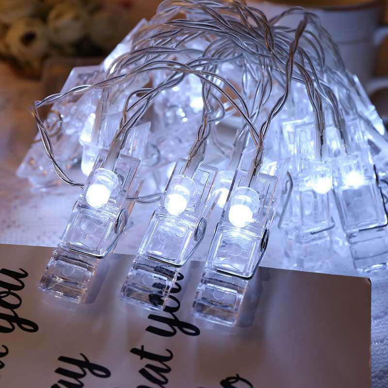 6M 40LEDS Light String Photo Clip Fairy Garland Light String Battery USB Powered Wedding Birthday Party Christmas Decoration 02