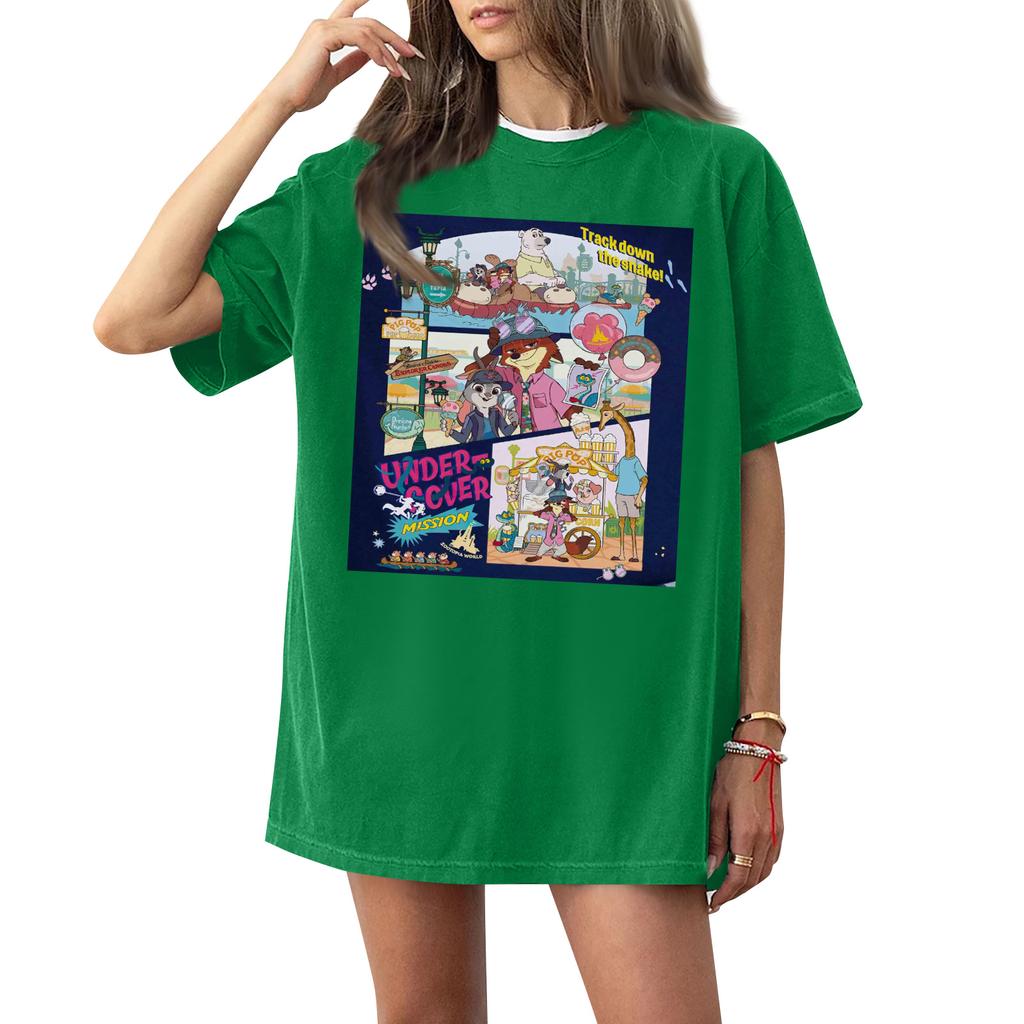 Women's Casual Fashion Round Neck Printed Short Sleeve T-Shirt Top